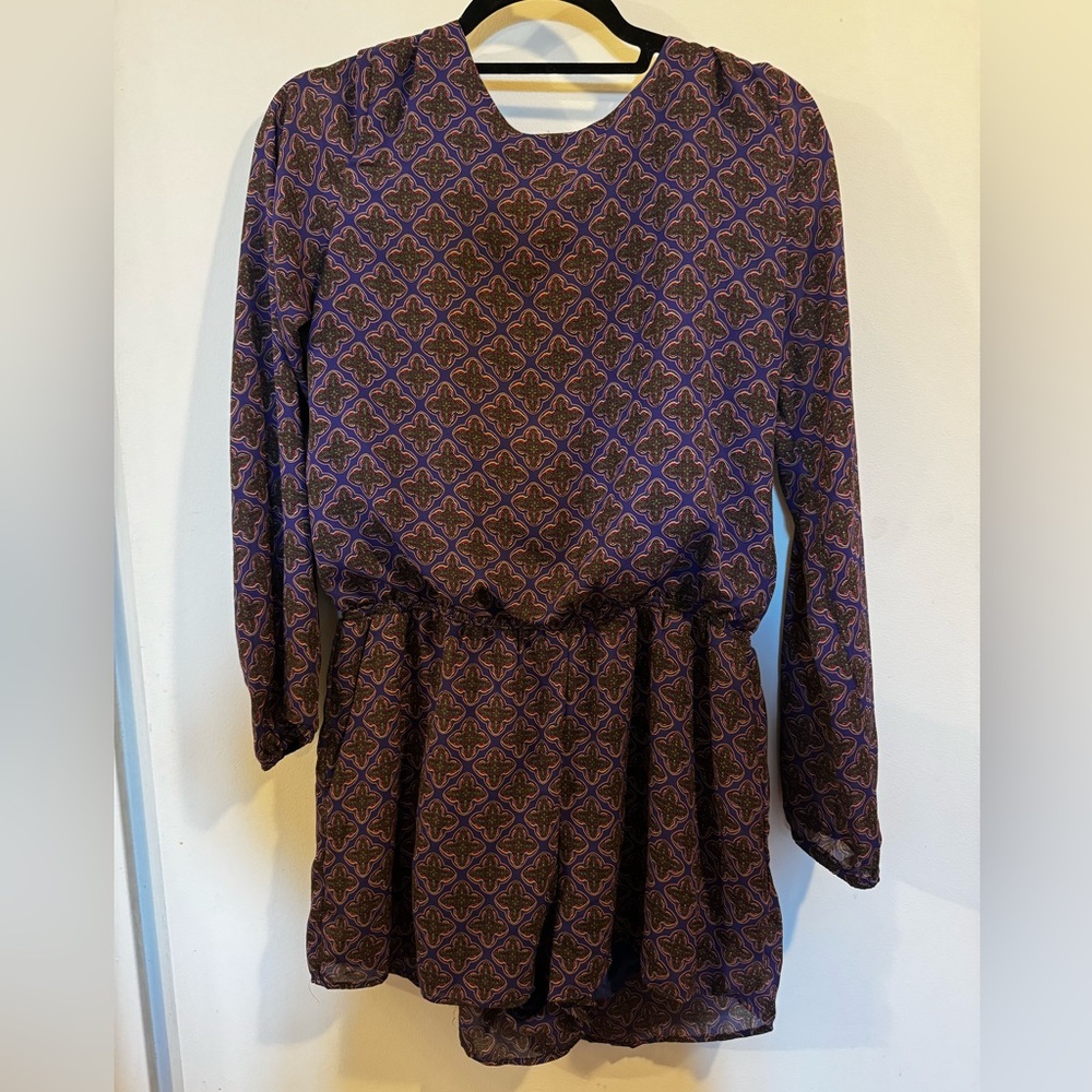 Open Back Long Sleeve Romper